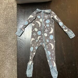 Little Sleepies Blue and Gray Footies One Piece